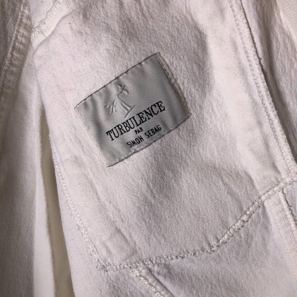 Turbulence White Cotton Denim Jacket Mens - Picture 9 of 10